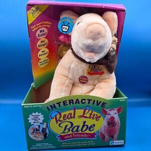 NEW VTG Equity Toys Interactive Real Live Talking Babe Pig Food Plush Toy Movie